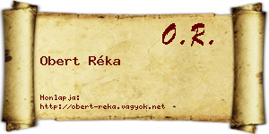Obert Réka névjegykártya
