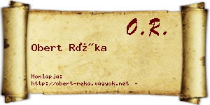 Obert Réka névjegykártya